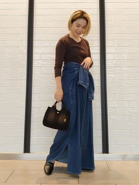 「スタッフセンバツ」｜「アイテム（バレエシューズ）」を使った、ヤマサキナナさん（レディース・160cm）の秋コーディネート