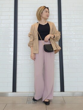 「秋のマイ旬スタイル」｜「アイテム（バレエシューズ）」を使った、ヤマサキナナさん（レディース・160cm）の秋コーディネート