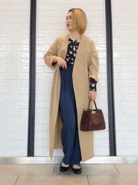 「秋のマイ旬スタイル」｜「アイテム（その他アウター）」を使った、ヤマサキナナさん（レディース・160cm）の秋コーディネート