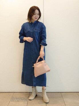 「URBAN RESEARCH ROSSO WOMEN（アーバンリサーチ　ロッソ）のアイテム（ワンピース/ドレス）」を使った、ヤマサキナナさん（レディース・160cm）の冬コーディネート