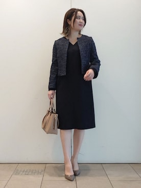 「URBAN RESEARCH ROSSO WOMEN（アーバンリサーチ　ロッソ）のROSSO エナメルパンプス（パンプス）」を使った、ヤマサキナナさん（レディース・160cm）の冬コーディネート