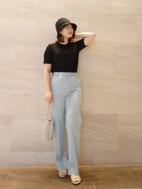 「URBAN RESEARCH ROSSO WOMEN（アーバンリサーチ　ロッソ）のアイテム（帽子）」を使った、ヤマサキナナさん（レディース・160cm）の春コーディネート