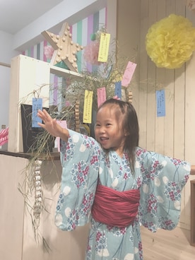 「petit main」｜「アイテム（浴衣）」を使った、u-tan\\(◡̈)/♥︎さん（キッズ・80cm）の夏コーディネート