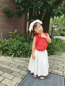 u-tan\\(◡̈)/♥︎さん（キッズ・80cm）の夏コーディネート