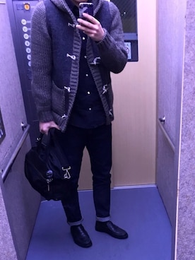 「Abercrombie&Fitch（アバークロンビーアンドフィッチ）のアイテム（その他アウター）」を使った、harinさん（メンズ・177cm）の冬コーディネート