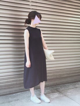 「MERCURYDUO（マーキュリーデュオ）のアイテム（ワンピース、ブルー系）」を使った、もげさん（レディース・162cm）の夏コーディネート
