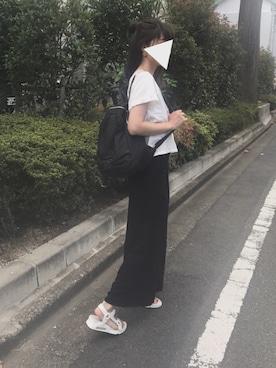 「JILL by JILL STUART（ジルバイジルスチュアート）のアイテム（バックパック/リュック）」を使った、もげさん（レディース・162cm）の夏コーディネート