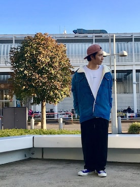 「Wrangler」｜「アイテム（スウェット）」を使った、YUKIさん（メンズ・164cm）の秋コーディネート