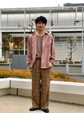 「Hanes」｜「アイテム（スウェット）」を使った、YUKIさん（メンズ・164cm）の冬コーディネート