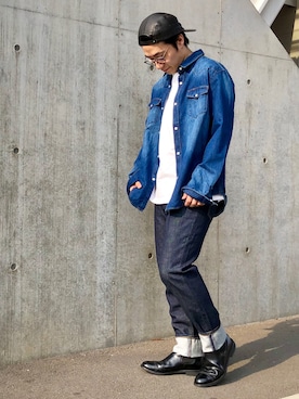 「Hanes」｜「アイテム（ブーツ）」を使った、YUKIさん（メンズ・164cm）の春コーディネート
