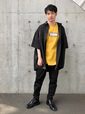 「JUNRED（ジュンレッド）のアイテム（チノパンツ）」を使った、YUKIさん（メンズ・164cm）の春コーディネート