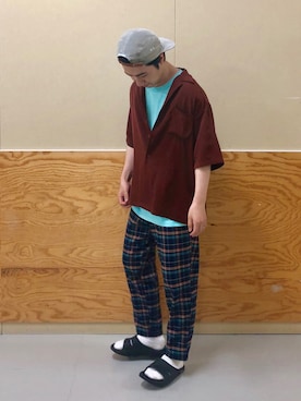 「JUNRED（ジュンレッド）のアイテム（レッグウェア）」を使った、YUKIさん（メンズ・165cm）の夏コーディネート