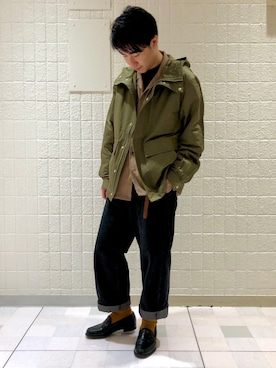 「JUNRED（ジュンレッド）のアイテム（マウンテンパーカー）」を使った、YUKIさん（メンズ・164cm）の冬コーディネート