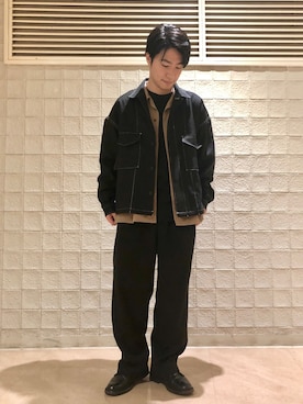「ステッチ」｜「アイテム（ブルゾン）」を使った、YUKIさん（メンズ・164cm）の春コーディネート