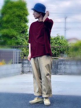 「LACOSTE」｜「アイテム（モカシン/デッキシューズ）」を使った、YUKIさん（メンズ・164cm）の春コーディネート