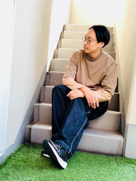 「A.P.C.（アーペーセー）のアイテム（スニーカー）」を使った、きいちさん（メンズ・180cm）の秋コーディネート