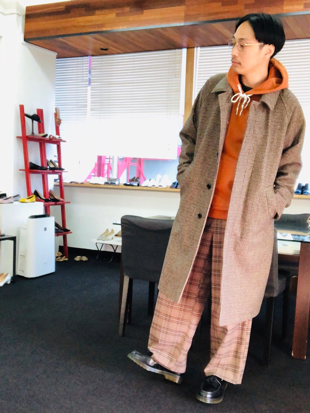 ＜monkey time＞ MLTN STN COAT/ステンカラ―コート monkey time＞ CHECK MELTON SOUTIEN COLLAR COAT/ステンカラ