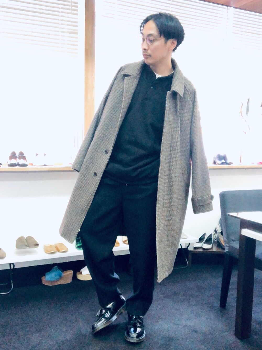 monkey time＞ GUNCLUB CHECK MELTON STN COAT/ステンカラ
