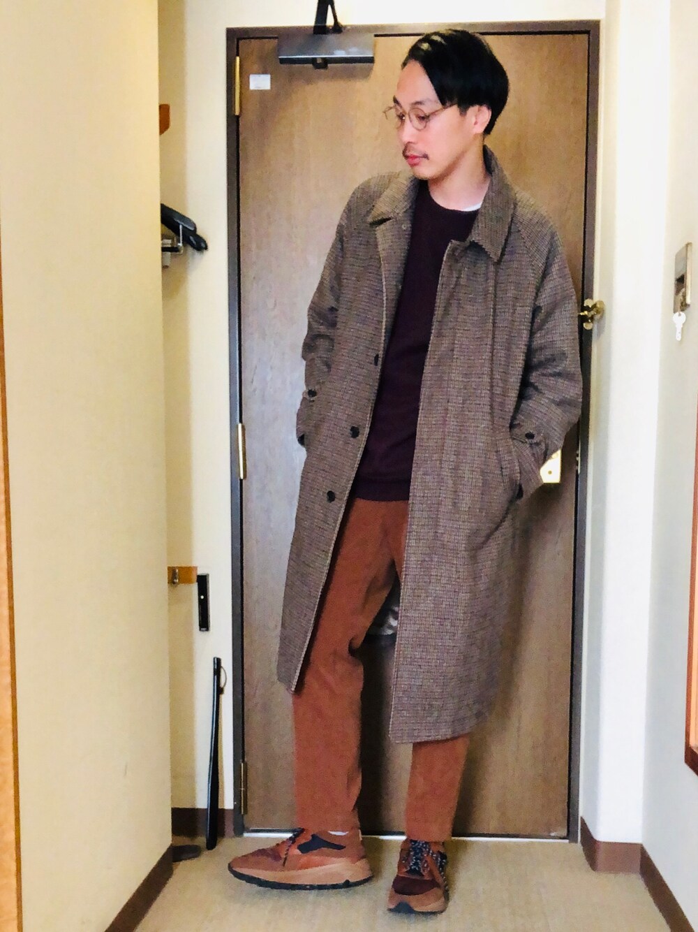 monkey time＞ GUNCLUB CHECK MELTON STN COAT/ステンカラ