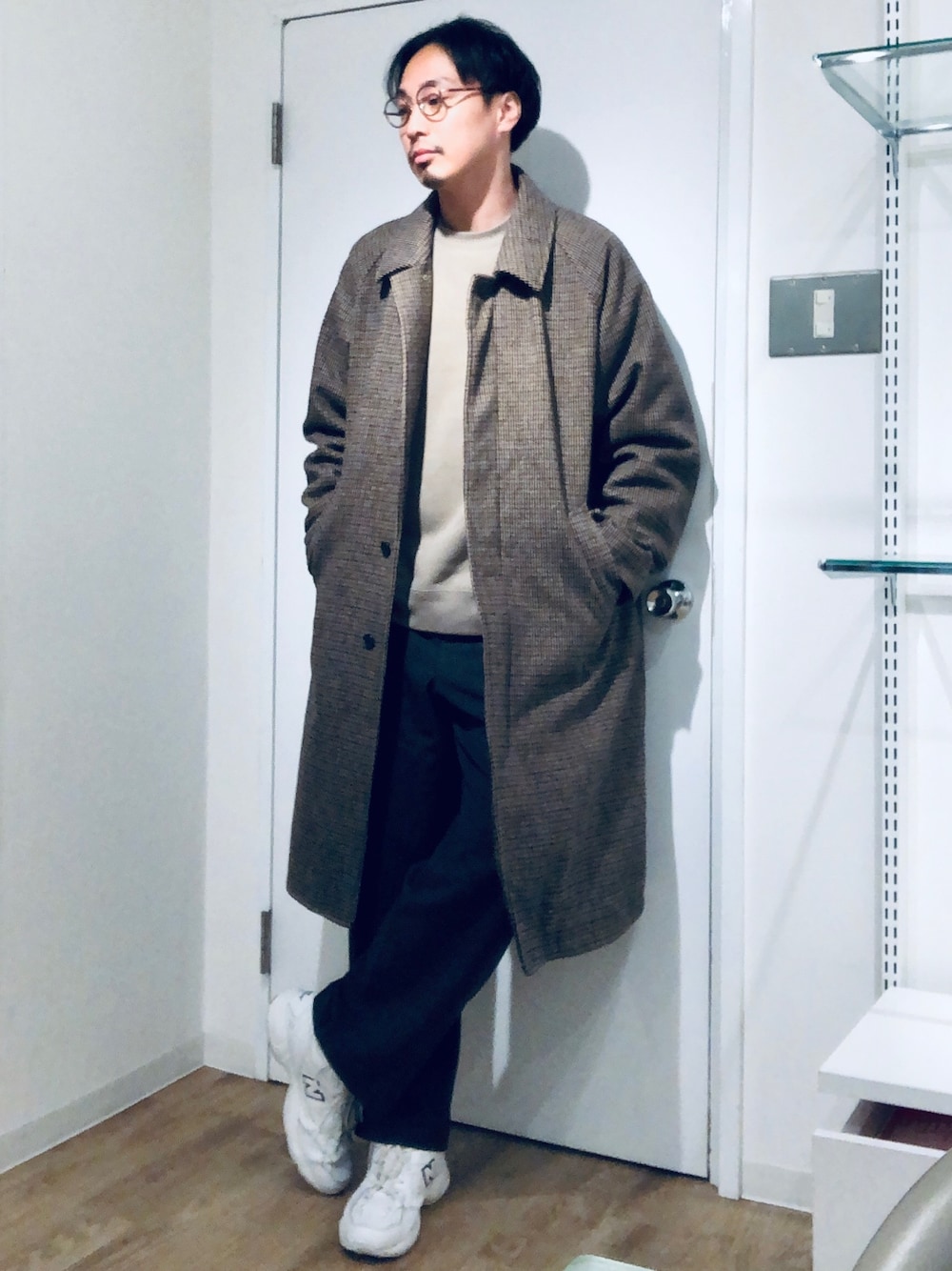 monkey time＞ GUNCLUB CHECK MELTON STN COAT/ステンカラ