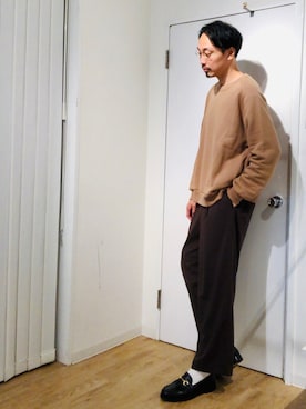 「CLANE（クラネ）のアイテム（スウェット）」を使った、きいちさん（メンズ・180cm）の秋コーディネート