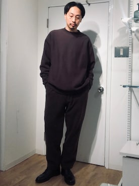「Steven Alan（スティーブンアラン）のアイテム（スウェット）」を使った、きいちさん（メンズ・180cm）の冬コーディネート