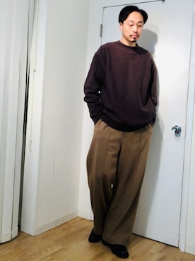 「Steven Alan（スティーブンアラン）のアイテム（スウェット）」を使った、きいちさん（メンズ・180cm）の冬コーディネート
