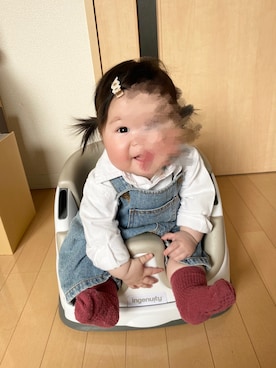 「生後6ヶ月」｜「アイテム（オールインワン・サロペット）」を使った、じじじ❇︎さん（キッズ・60cm）の春コーディネート