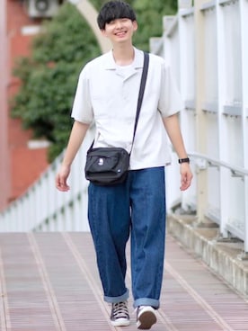 「moz（モズ）のアイテム」を使った、Fujino Masaruさん（メンズ・181cm）の秋コーディネート