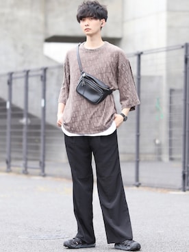 「パイル」｜「アイテム（その他）」を使った、Fujino Masaruさん（メンズ・181cm）の夏コーディネート