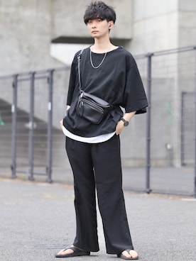 「MAVEN（マベン）のアイテム」を使った、Fujino Masaruさん（メンズ・181cm）の夏コーディネート