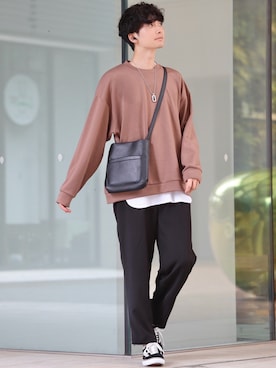 「INTER FACTORY（インターファクトリー）のファッションインフルエンサー じーの × INTER FACTORY　2wayワイドパンツ（その他パンツ）」を使った、Fujino Masaruさん（メンズ・181cm）の夏コーディネート