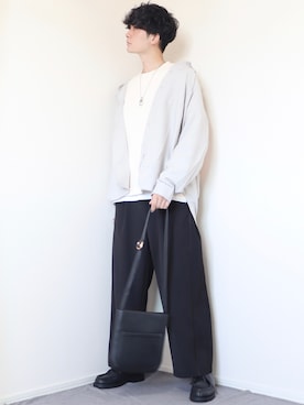 「INTER FACTORY（インターファクトリー）のファッションインフルエンサー じーの × INTER FACTORY　2wayワイドパンツ（その他パンツ）」を使った、Fujino Masaruさん（メンズ・181cm）の秋コーディネート