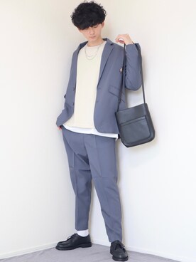 「ASTRONOMY（アストロノミー）のアイテム（テーラードジャケット）」を使った、Fujino Masaruさん（メンズ・181cm）の秋コーディネート
