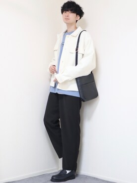 「INTER FACTORY（インターファクトリー）のファッションインフルエンサー じーの × INTER FACTORY　2wayワイドパンツ（その他パンツ）」を使った、Fujino Masaruさん（メンズ・181cm）の秋コーディネート