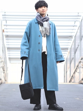 「INTER FACTORY（インターファクトリー）のファッションインフルエンサー じーの × INTER FACTORY　2wayワイドパンツ（その他パンツ）」を使った、Fujino Masaruさん（メンズ・181cm）の秋コーディネート