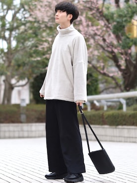 Fujino Masaruさん（メンズ・180cm）の冬コーディネート