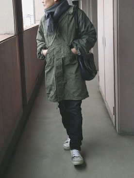 「HTC（エイチティーシー）のアイテム（バッグ）」を使った、hiro-pさん（メンズ・172cm）の冬コーディネート