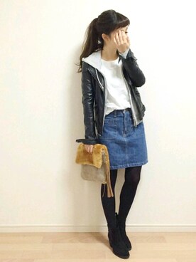 「H&M（エイチ・アンド・エム）のアイテム（ブーツ）」を使った、mAy☆uMeさん（レディース・158cm）の冬コーディネート