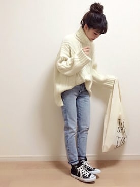 「CIBONE（シボネ）のアイテム」を使った、mAy☆uMeさん（レディース・158cm）の冬コーディネート