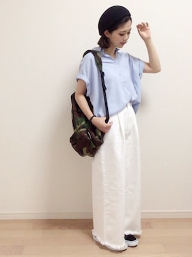 「爽やかコーデ」｜「アイテム（チュニック）」を使った、mAy☆uMeさん（レディース・158cm）の夏コーディネート