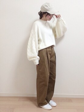「URBAN RESEARCH DOORS（アーバンリサーチドアーズ）のDOORS コットンタックワイドパンツ（その他パンツ）」を使った、mAy☆uMeさん（レディース・158cm）の冬コーディネート