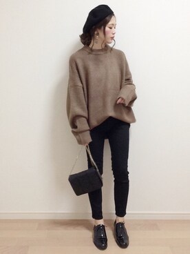 「SMELLY（スメリー）のアイテム（ピアス（両耳用））」を使った、mAy☆uMeさん（レディース・158cm）の冬コーディネート