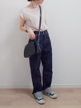 「CONVERSE（コンバース）のCONVERSE (コンバース）　キャンバスオールスター　ローカット　チャックテイラー（スニーカー）」を使った、mAy☆uMeさん（レディース・158cm）の夏コーディネート