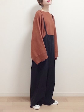 「URBAN RESEARCH Sonny Label（アーバンリサーチサニーレーベル）のアイテム（サロペット/オーバーオール）」を使った、mAy☆uMeさん（レディース・158cm）の秋コーディネート