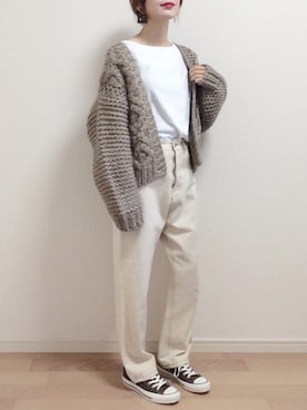 「CONVERSE（コンバース）の＜CONVERSE（コンバース）＞∴ALL STAR 100 LOW オールスターコーデュロイ スニーカー ◆（スニーカー）」を使った、mAy☆uMeさん（レディース・158cm）の秋コーディネート