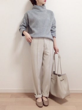 「GLOBAL WORK（グローバルワーク）のマシュマロタッチスタンドプルオーバー/834499（ニット/セーター）」を使った、mAy☆uMeさん（レディース・158cm）の冬コーディネート