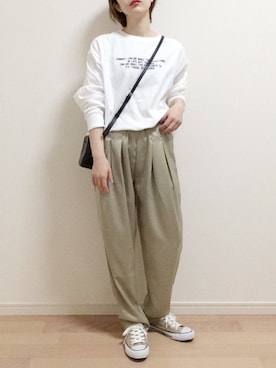 「CORNERS（コーナーズ）のアイテム（パンツ）」を使った、mAy☆uMeさん（レディース・158cm）の春コーディネート