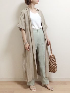 「LEPSIM（レプシィム）のアイテム（シャツワンピース）」を使った、mAy☆uMeさん（レディース・158cm）の夏コーディネート