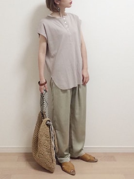 「CORNERS（コーナーズ）のアイテム（パンツ）」を使った、mAy☆uMeさん（レディース・158cm）の夏コーディネート
